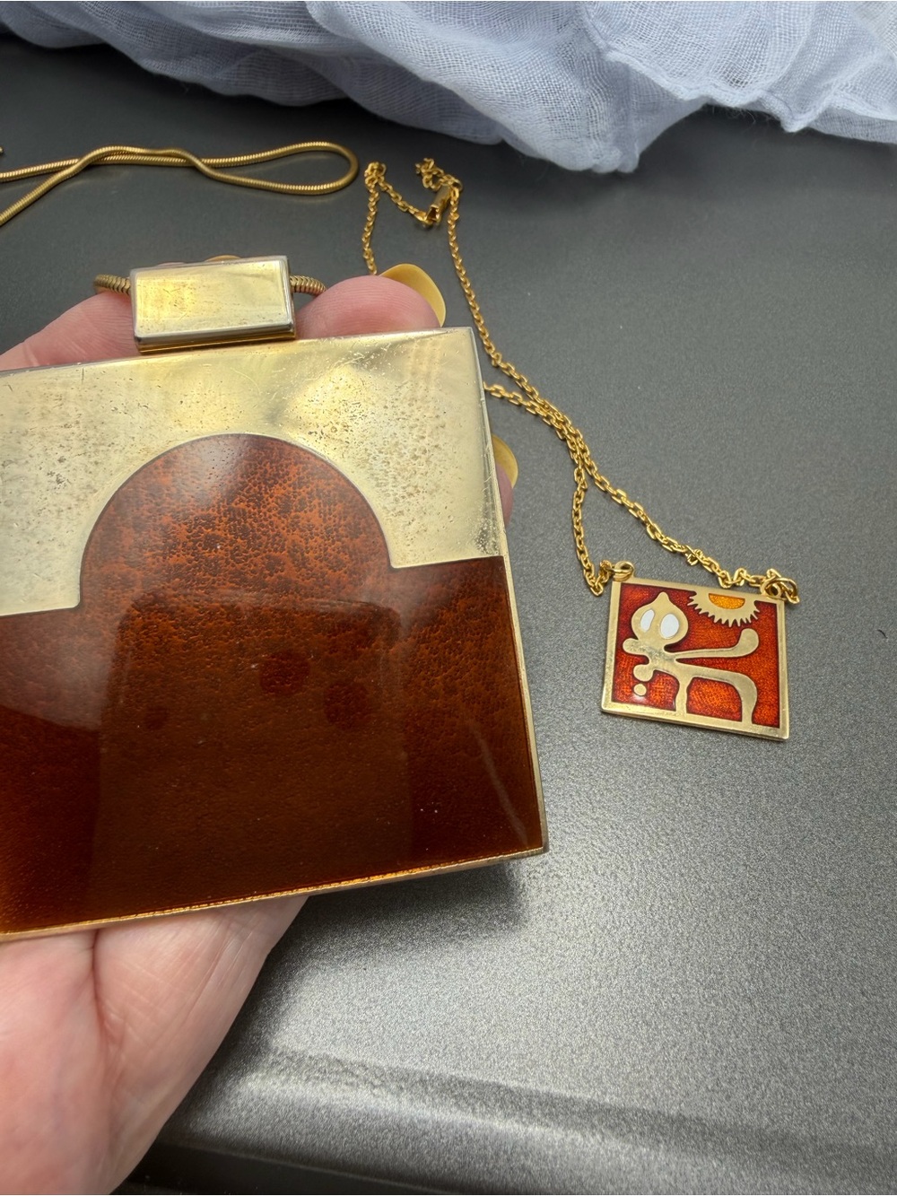 ❤️❤️⬇️Vintage de Passille Sylvestre Modernist Pendants #3SN